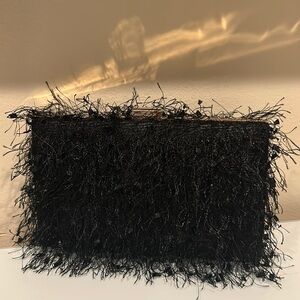 womens feather black evening clutch